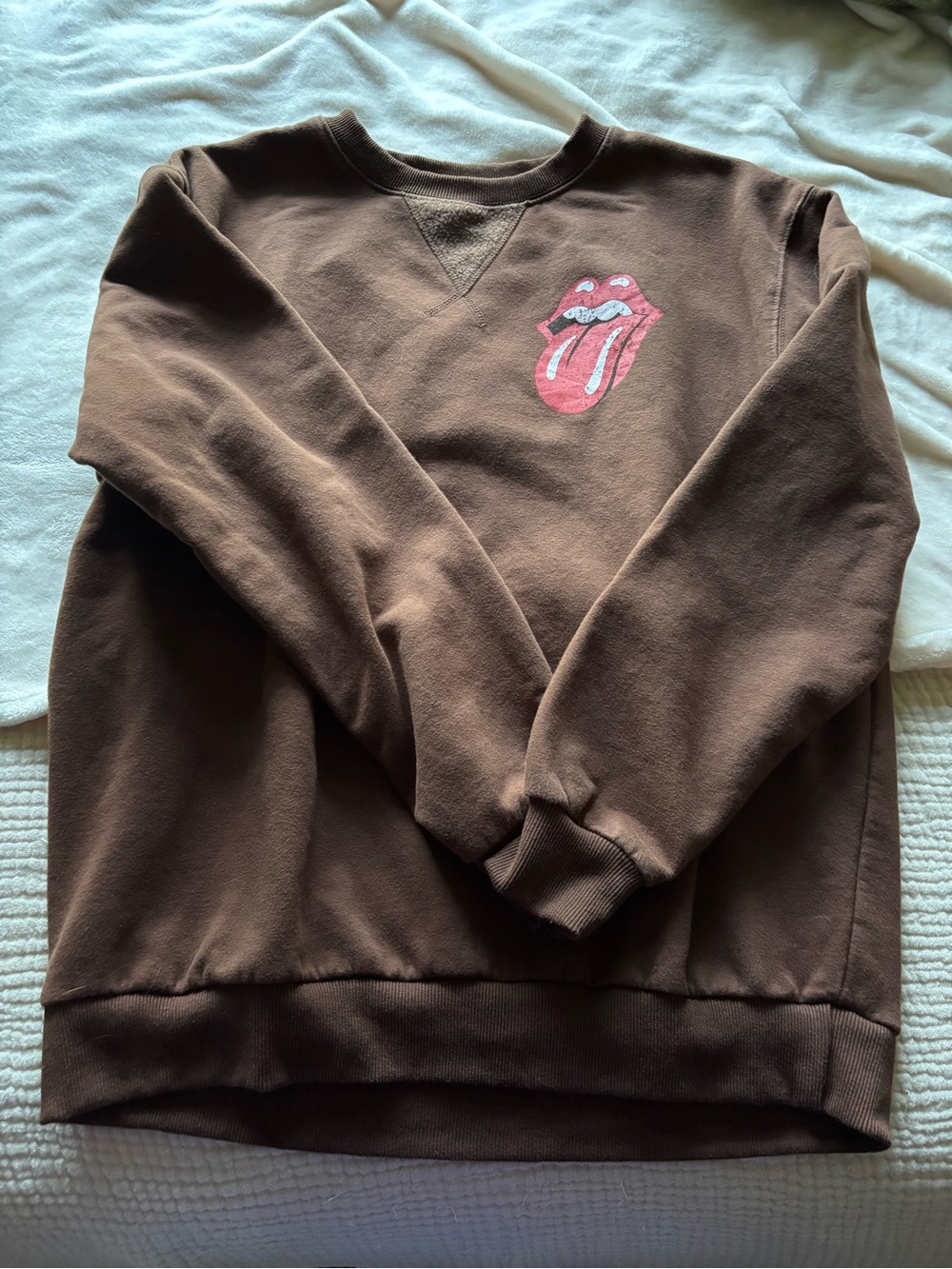 Rolling Stones Brown Graphic Crewneck Sweatshirt